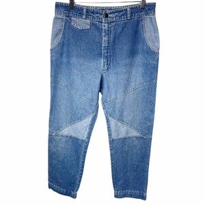 Vintage 80s 90s Seamed Patchwork High Waisted Tapered Leg Jeans